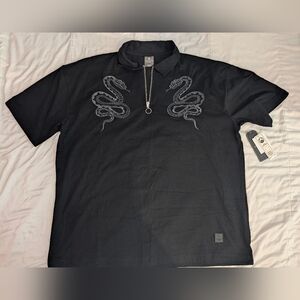 Saints Studio Snake Embroidered Shirt Size Mens Medium